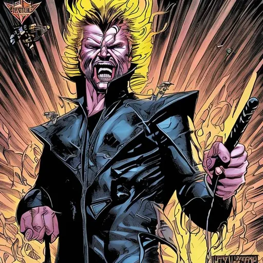 Prompt: James Hetfield as a comic book villain
