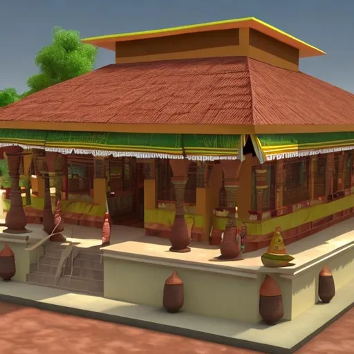 Prompt: thumbnail of an Ethiopian resturant in 3d background 