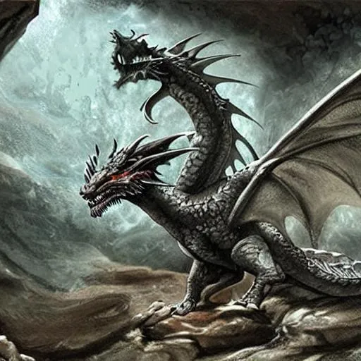 dragon in cave, realistic | OpenArt