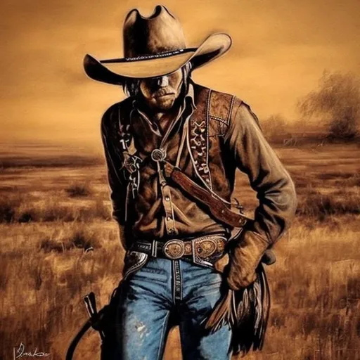 Prompt: cool cowboyy art


