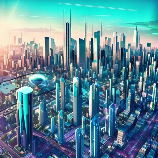 Prompt: Here is a possible prompt:

"Generate an image of an Instagram post featuring a futuristic cityscape. The city should showcase high-density, mixed-use developments, integrated green spaces, and advanced technology like drones and hyperloop systems visible. The image should be vibrant, dynamic, and should convey a sense of optimism and resilience. Accompanying the image should be a caption summarizing future urban changes, with hashtags like #UrbanFuture, #SmartCities, #Sustainability, and #Innovation. The aesthetics of the post should be engaging and forward-looking, inspiring interest and excitement about the future of urban spaces."