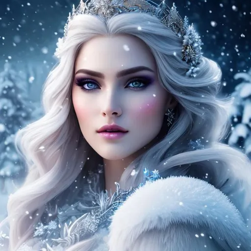 Prompt: create most beautiful fictional female winter princes during night, background night sky, extremely, detailed environment, detailed background, intricate, detailed skin, natural colors , professionally color graded, photorealism, 8k, moody lighting


