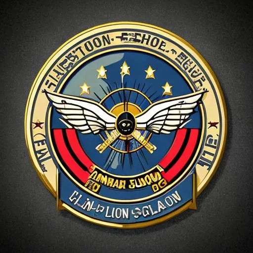 Prompt: Fighter Squadron insignia for a squadron named "Charon
 Squadron", photorealistic