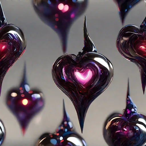 Prompt: "A Reflective BlownGlass Sculpture of a Tiny Pulsating Heart gripped by a Demonic Hand, necrotic magic, by Anson Maddocks, David Patchen. Ultrafine details, Rendered in Unreal Engine 5, Masterful Composition, Reimagined by industrial light and magic, caneworking, 4k, refractive lighting, HDR, IMAX, Horde3D, shadow depth"