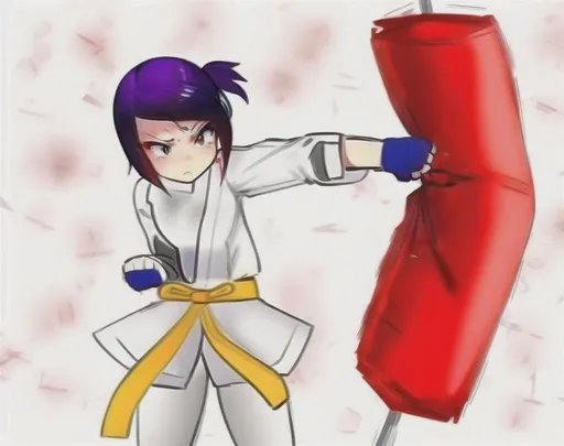 Prompt: punching bag punching, high quality, punching bag,Best quality, tall girl, (punching bag:1.2), master piece, leggings , muscle, blood, punching bag, latex ,ultra detailed, realistic, 4k, fight punching, open finger gloves ,anime style,punching fighting, beauty girl, pretty ,detailed face, punching bag smash 