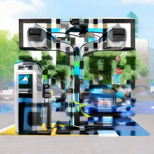 Prompt: Electric car station