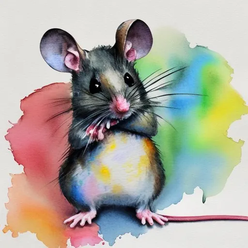 Prompt: we have a mouse in the house, style water color