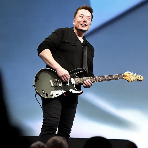 Prompt: Elon musk playing guitar