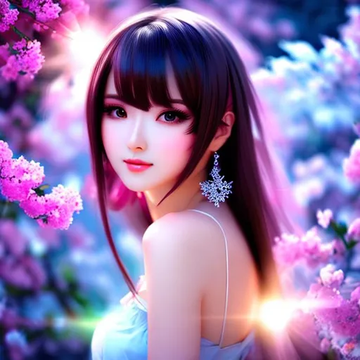 3d anime woman and beautiful pretty art 4k full HD