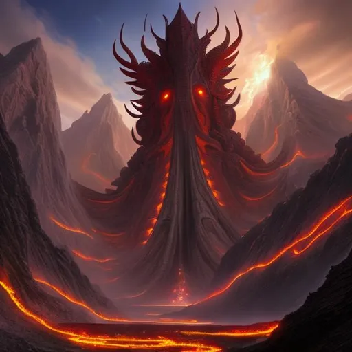 Prompt: C'thalpa The Internal One is a huge mass of living sentient magma, lovecraft script, Cthulhu Mythos,
