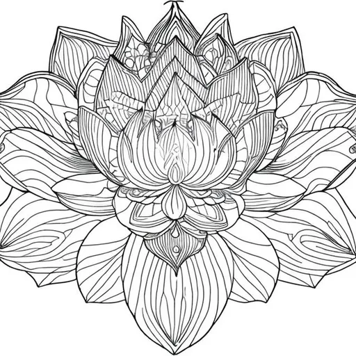 Prompt: LOTUS OUTLINE FOR COLORING BOOK