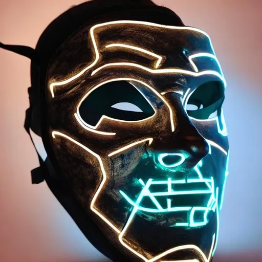 Prompt: A glowing cool mask