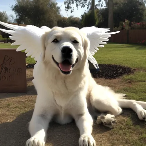 Prompt: Angel big dog
