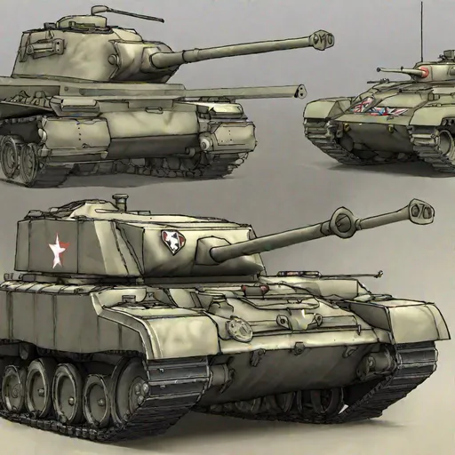 Prompt: Tank prototype randomise existing ww2 tanks