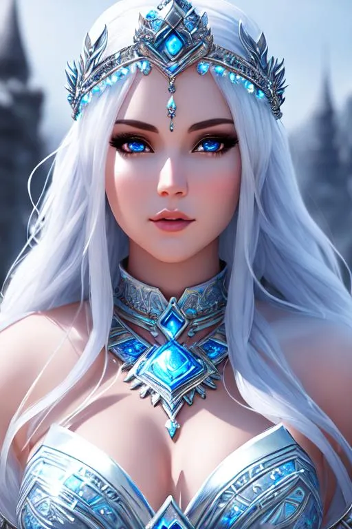 Prompt: Goddess of ice ,extremely realistic, hyperdetailed, pretty girl, RPG, D&D, highly detailed face, highly detailed eyes, full body, whole body visible, full character visible, soft lighting, high definition, ultra realistic, unreal engine 5, 8K, digital art