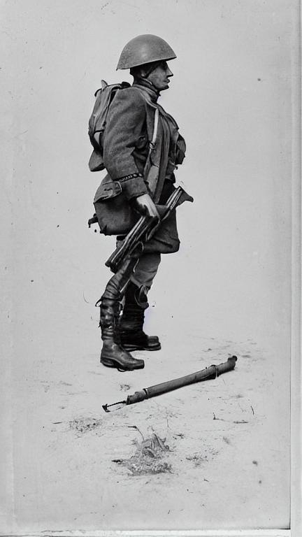 world war soldier carrying a knapsack | OpenArt