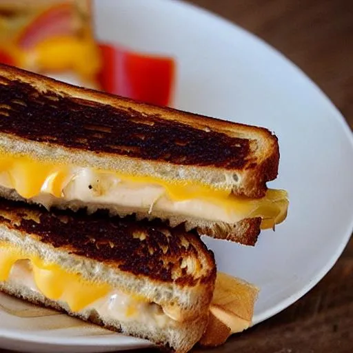 Prompt: Jesus Christ grilled cheese sandwich