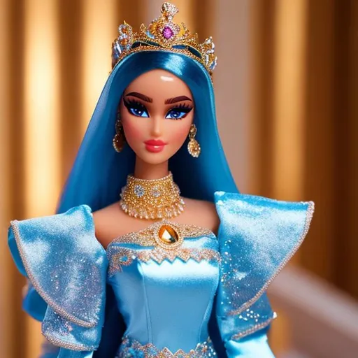 Prompt: Highest quality picture of a very detailed palestine Barbie princess