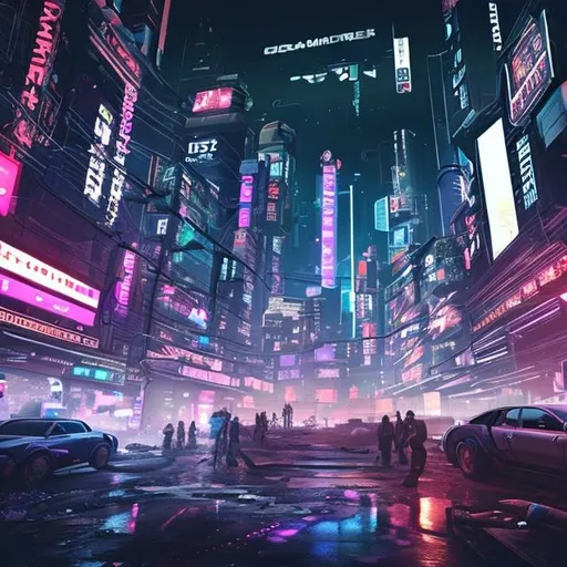 Generate a visually captivating cyberpunk wallpaper showcasing a