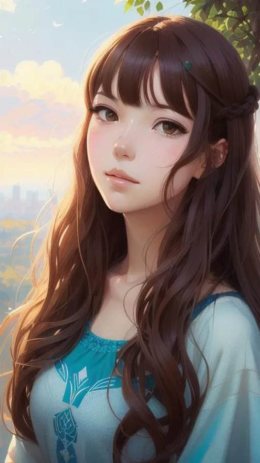Prompt: Closeup face portrait of a Lisa, smooth soft skin, big dreamy eyes, beautiful intricate colored hair, symmetrical, anime wide eyes, soft lighting, detailed face, by makoto shinkai, stanley artgerm lau, wlop, rossdraws, concept art, digital painting, looking into camera