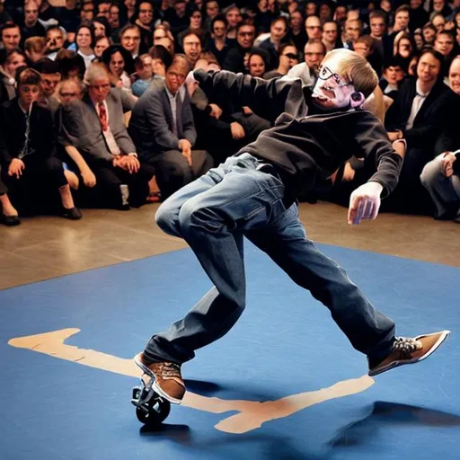 Prompt: Stephen hawking breakdancing