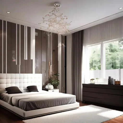 Prompt: create a modern bedroom for parents

