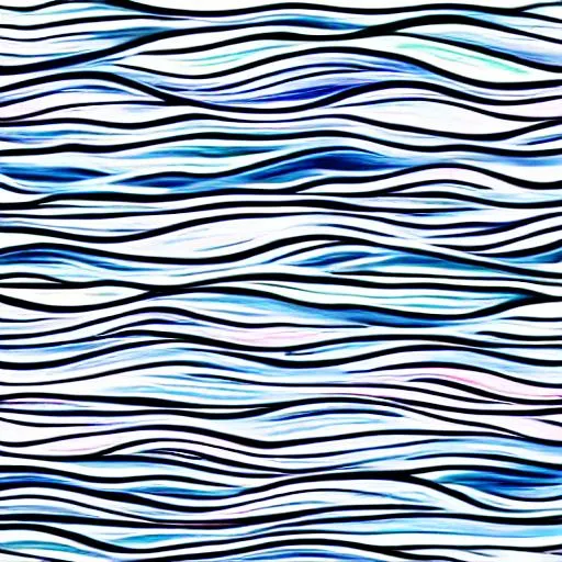 Prompt: Different colours of waves thin lines and blue drops