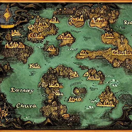 Prompt: Fantasy world map