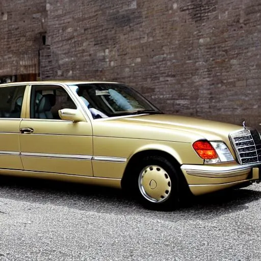Prompt: gold Mercedes-Benz in the body 220 (w220) 2002 old year