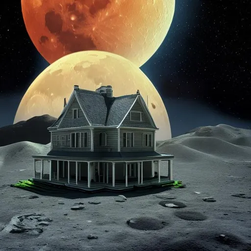 Prompt: house on moon
