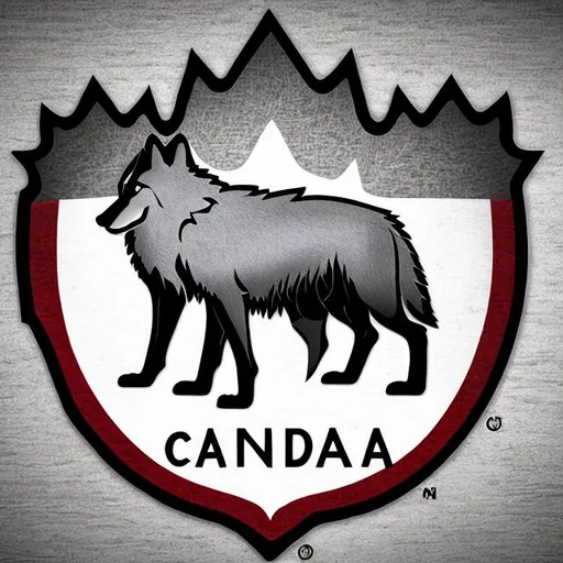 Prompt: Canada logo wolf