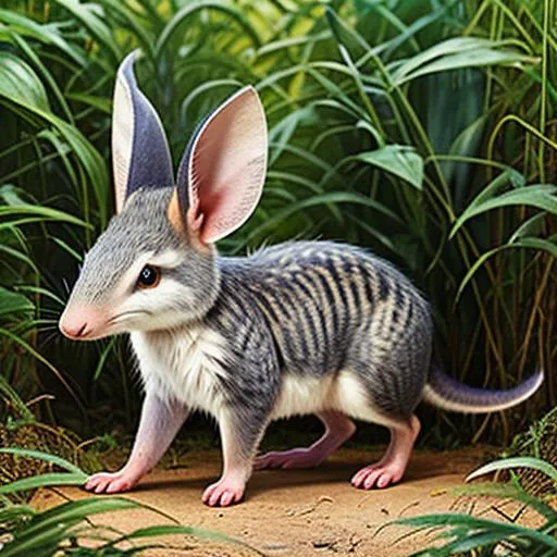 Prompt: Extinct giant carnivorous bilby