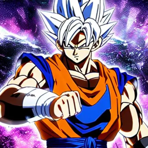 Prompt: True Ultra Instinct Goku Manga in Dragon Ball Super Anime, High Resolution, High Effort, Outstanding, Granolah Arc, Japanese Animation