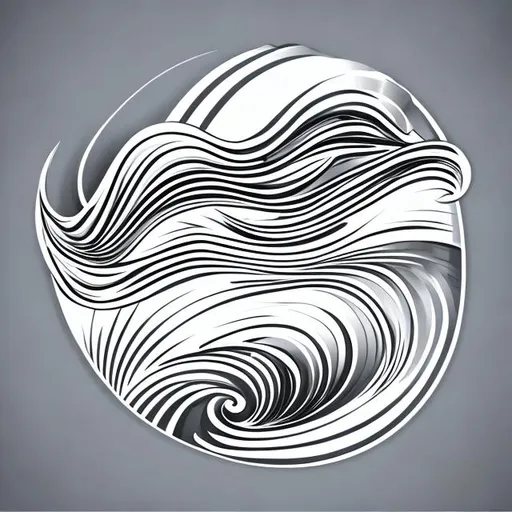 Prompt: elegant waves vector logo transparent and high size

monochrome color