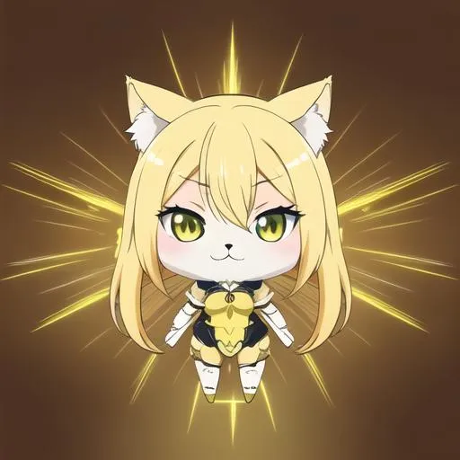 Prompt: anime portrait of a {character}, anime eyes, beautiful intricate yellow hair, shimmer in the air, symmetrical, in unique anime style, concept art, digital painting, looking into camera, square image lemon yellow  flavor ice cream cat chibi adorable furry sketch full body