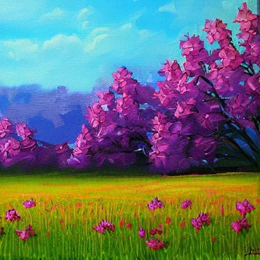 spring meadow painting | OpenArt