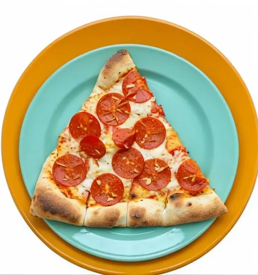 Prompt: Pizza on a plate.