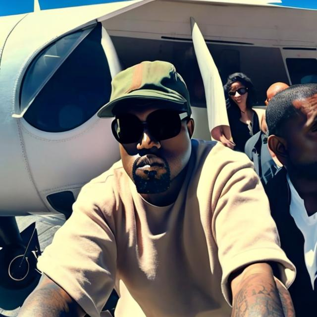 Kanye flying a plane | OpenArt
