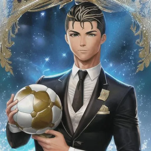 Prompt: Cristiano Ronaldo Holding Ballon D'or

