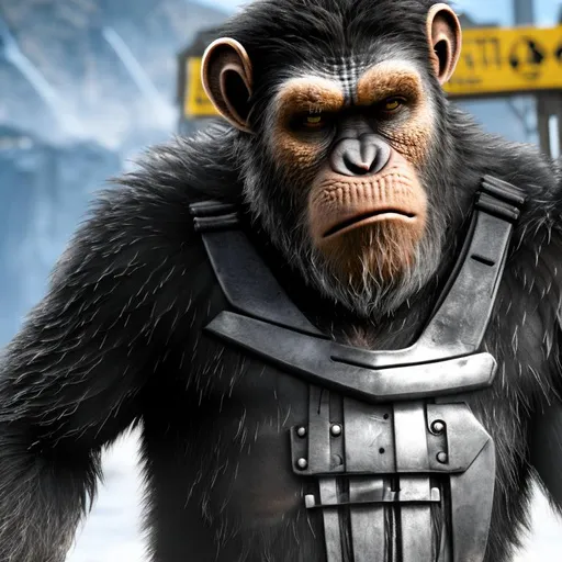 Prompt: Caesar from planet of the apes realistic, cinematic, HDR, 16k, 