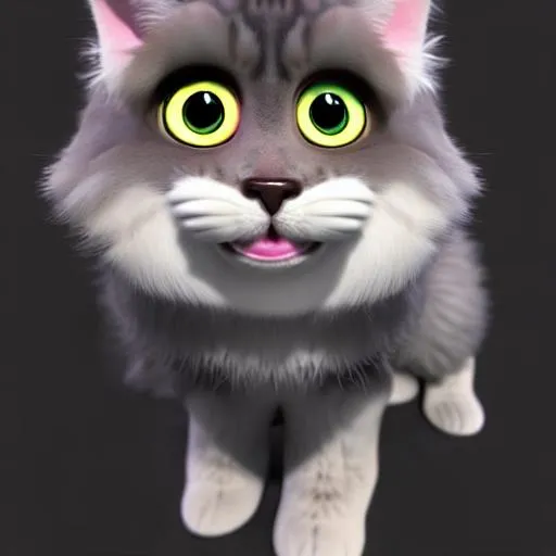 Prompt: 3d fluffy cat, closeup cute and adorable, cute big circular reflective eyes, long fuzzy fur, Pixar render, unreal engine cinematic smooth, intricate detail, cinematic