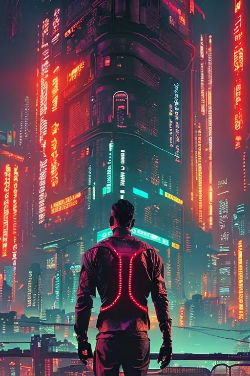 Prompt: Science Fiction, Cyberpunk Book cover art for "Altered Carbon"