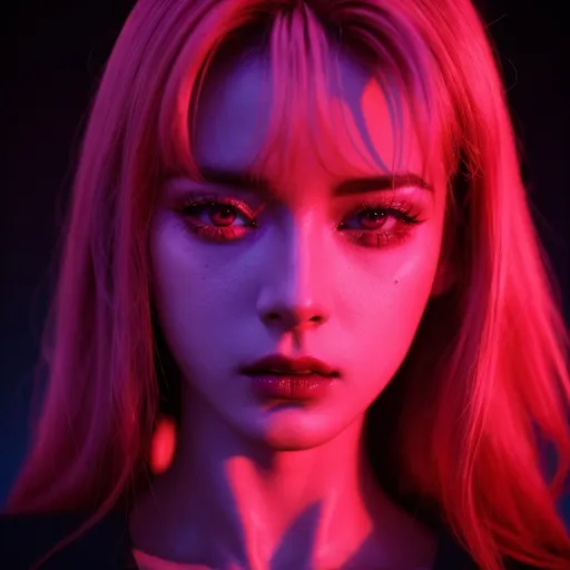 Prompt: beautiful female demon, hell, demonic, vaporwave, retro, neon, aesthetic, liminal, high quality, high definition, beautiful, dramatic lighting