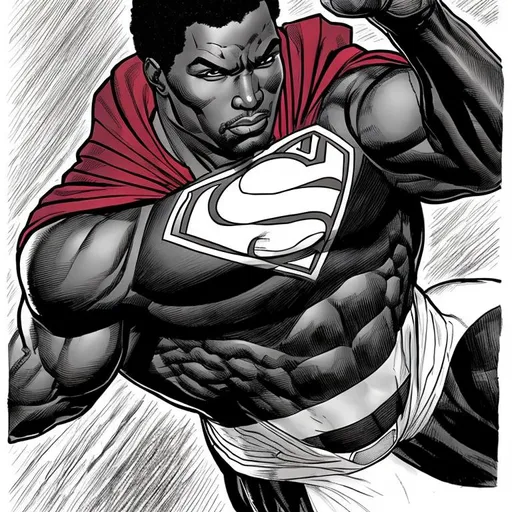 Prompt: draw black superman