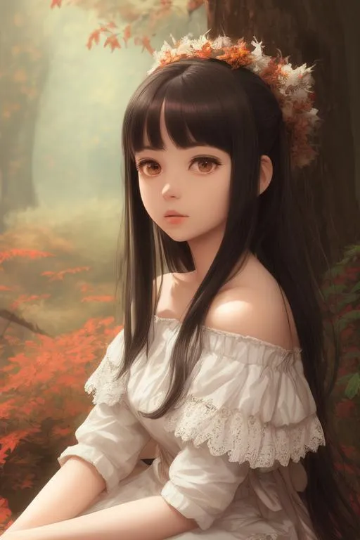 Prompt: medium portrait picture of 1 girl vintage pencil sketch anime, petite body,

masterpiece pastel 3D ultra realistic hyperrealism hyperdetailed red off the shoulder cotton fluffy string dress, beautiful detailed brown eyes, beautiful detailed face, highly detailed beautiful gloss lips, highly detailed intricate fluffy black hair, stray hairs, complex,

hopeful,

sitting in the old fantasy forest, autumn environment, fantastical nostalgic mood,

iridescent reflection, cinematic light, back light, sunshine, sunlight, dramatic light, light reflection, 3D shading, 3D shadow, highly detailed front light reflection,

impressionist painting,

volumetric lighting maximalist photo illustration 4k, resolution high res intricately detailed complex,

soft focus, digital painting, oil painting, heroic fantasy art, clean art, professional, colorful, rich deep color, concept art, CGI winning award, UHD, HDR, 8K, RPG, UHD render, HDR render, 3D render cinema 4D, Makoto Shinkai, Degas Style Painting
