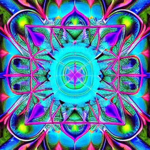 dmt elves, dmt, elves, geometric, trippy, hallucinog... | OpenArt