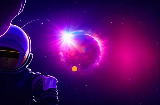 Prompt: Astronaut with sun in the background



