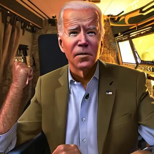 Prompt: joe biden, fortnight battle bus, 8k, video game, twitch livestream, 