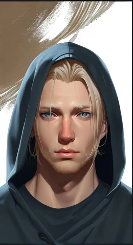 Prompt: man  blond hair, cold grey eyes, a pale complexion , highly detailed, digital painting, artstation, illustration