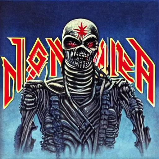 Prompt: iron maiden album cover